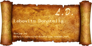 Lebovits Donatella névjegykártya